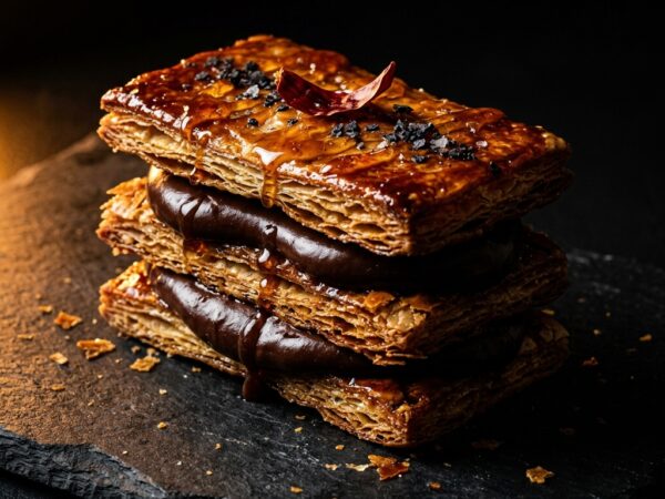 Gochujang & Maple Mille-Feuille with Intense Chocolate Ganache